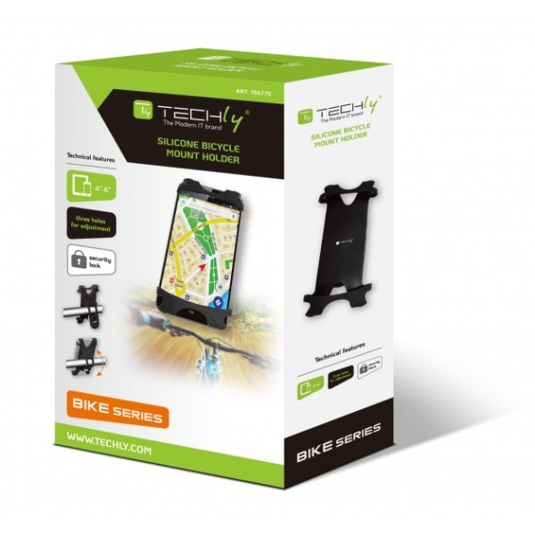Supporto per Smartphone da bicicletta in silicone Tech-ly I-SMART-CLIP