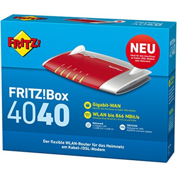Router AVM Fritz!Box 4040 AC1300 Wifi, Dual Band, Rete Mesh 20002767