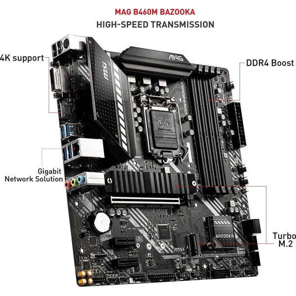 MSI MAG B460M BAZOOKA Scheda Madre LGA 1200 Micro ATX Intel B460 911-7C83-018