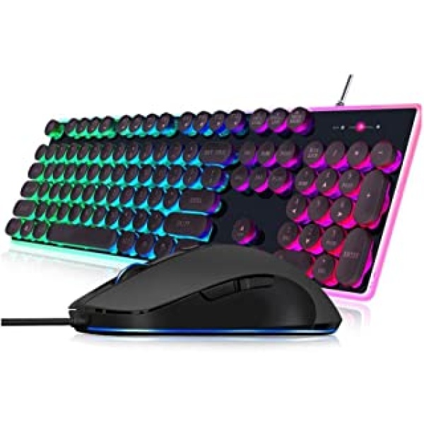 Kit Gaming Wired Noua Venus Tastiera Multimediale Retroilluminazione Arcobaleno + Mouse 2400Dpi Regolabili