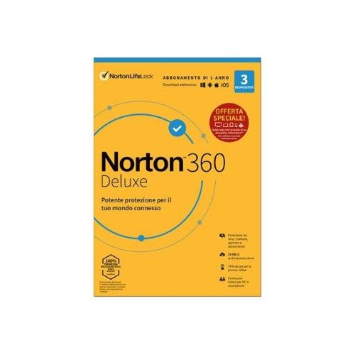 Symantec Norton Security Deluxe 360 per 3 dispositivi Attach 21429480