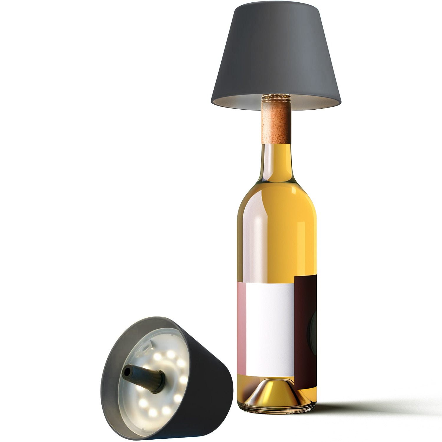 Lampada LED Paralume per Bottiglie Dimmerabile Batteria Ricaricabile I-LAMP-BOTTLE