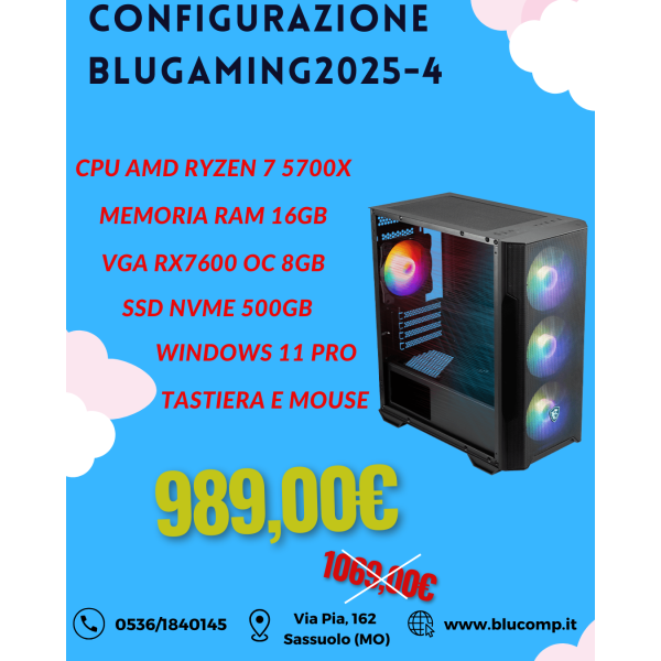 Pc Assemblato per Gaming BLUGAMING2025-4