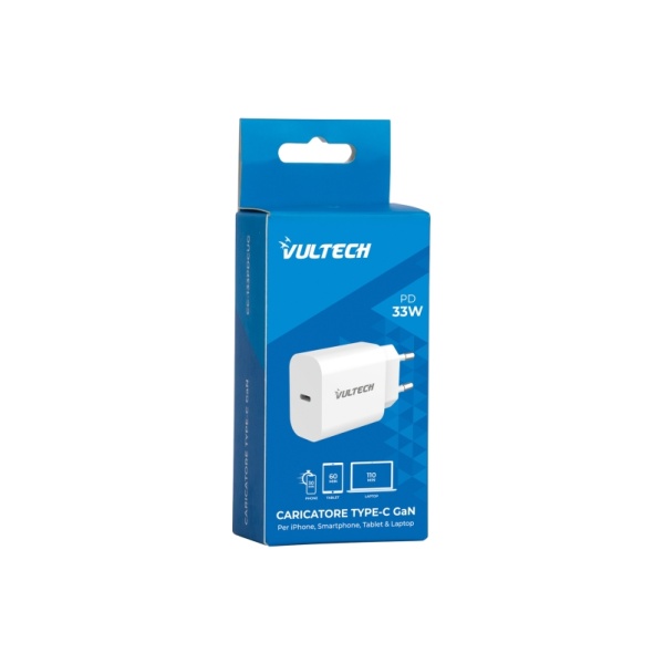 Vultech - Caricatore da rete USB-C tecnologia GaN 33W PPS