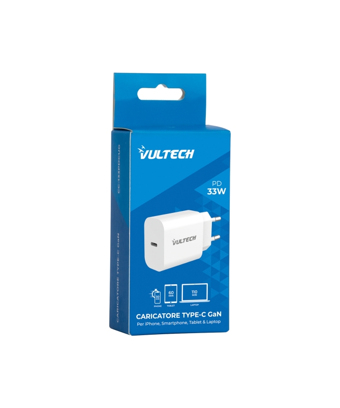 Vultech - Caricatore da rete USB-C tecnologia GaN 33W PPS