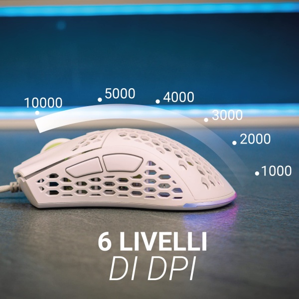 Mouse Ottico Usb Gaming Noua Myst White MS0421ST-M80W18M