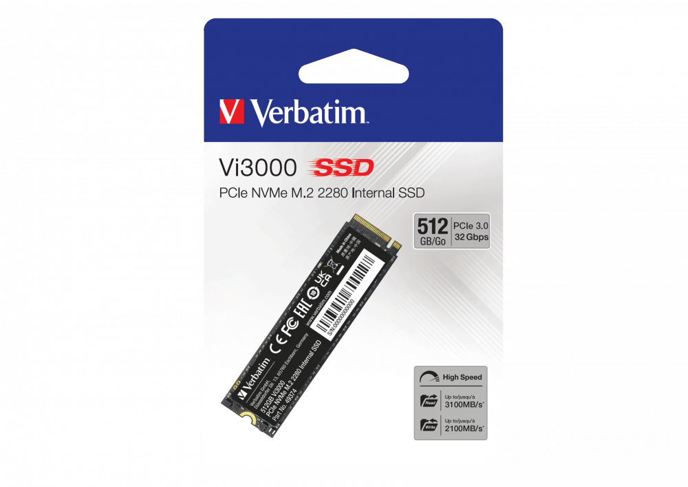 49374-packshot-flat Verbatim Vi3000 SSD 512GB NVME 49374