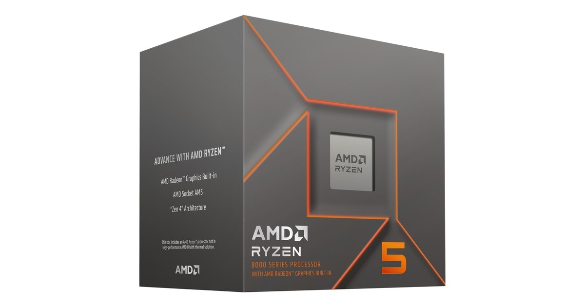 AMD Ryzen 5 8500G Socket AM5- Processore frequenza base: 3,5 GHz, Turbo boost: 5,0GHz 100-100000931BOX