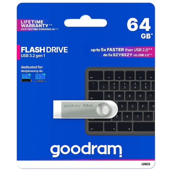354479-1014803 Pendrive GoodRam USB 3.2 64GB UNO3-0640S0R11