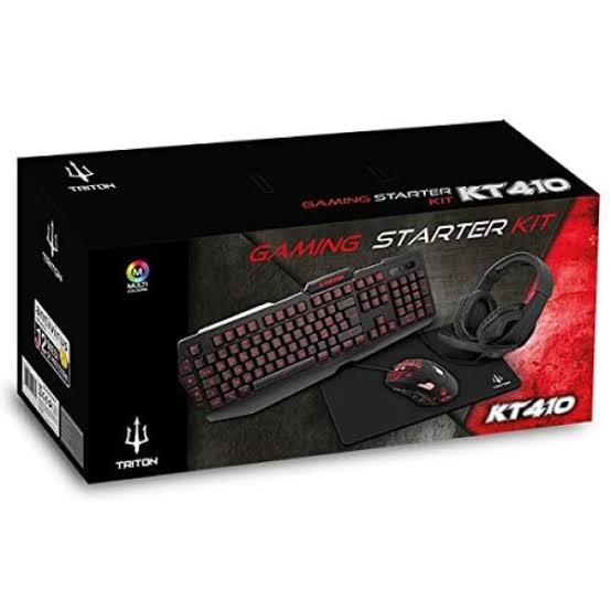 sadrqwqe Kit Gaming Tastiera Mouse Cuffie e Tappetino Atlantis Gaming Starter Kit KT410 P013-KT410